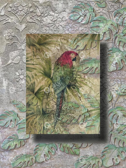 3D tabloda papağan poster duvar kağıdı