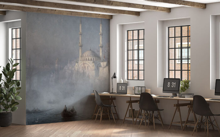 Osmanlı dönemi yağlı boya İstanbul - Sultanahmet Camii