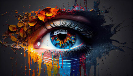 3D Yağlıboya Efektli Göz Resmi poster
