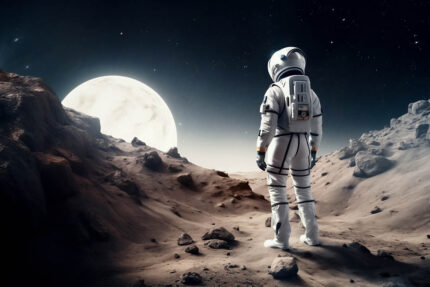 Astronot ve ay poster duvar kağıdı