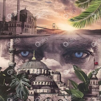 Ortaköy Camii, Boğaziçi Köprüsü, Kız Kulesi ve Atatürk poster duvar kağıdı