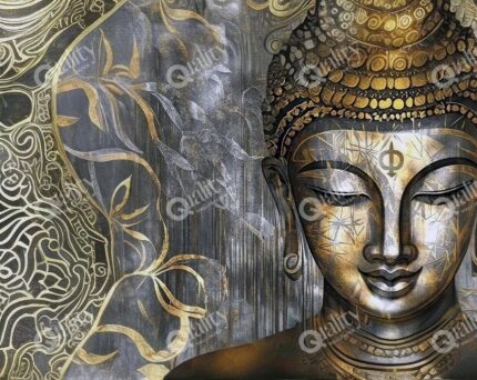 Buda ve altın yapraklar poster duvar kağıdı