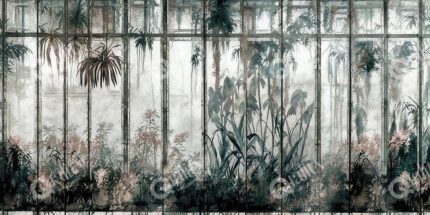 Cam serada bitkiler poster duvar kağıdı