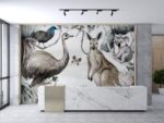 Devekuşu kangru ve koala poster duvar kağıdı