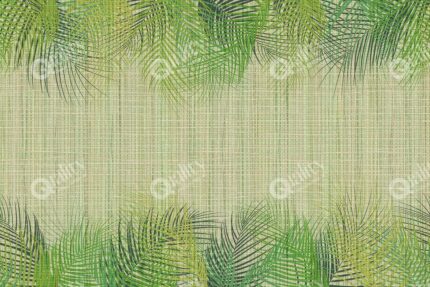 Hasır desende palmiye yaprakları poster duvar kağıdı