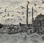 İstanbul cami ve martılar poster duvar kağıdı