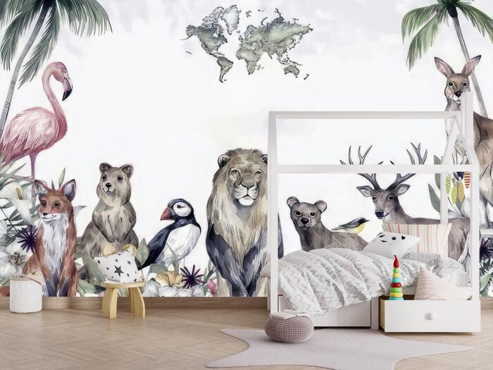 orman-hayvanları-bir-arada-poster-duvar-kağıdı