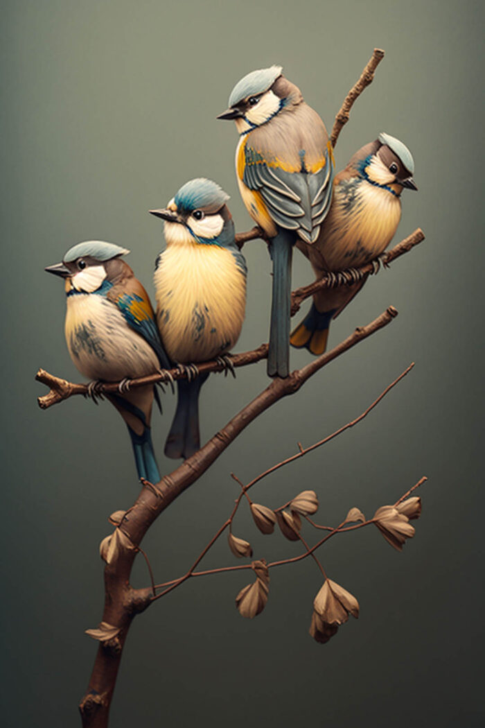 Renkli Küçük Kuşlar poster