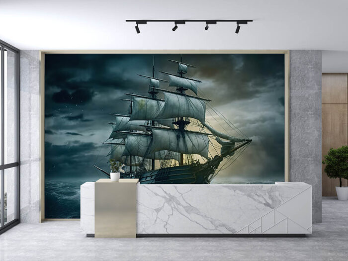 Fırtınada Yelkenli Gemi poster