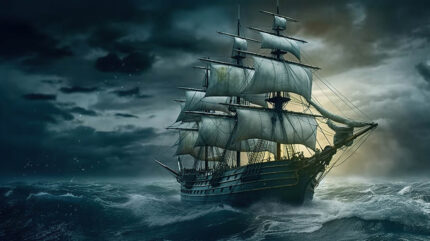 Fırtınada Yelkenli Gemi poster