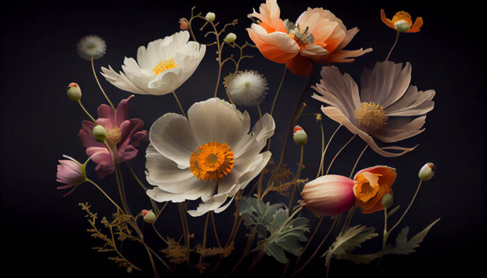 3D Çiçekler poster