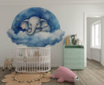 Bulutlarda uyuyan yavru fil poster duvar kağıdı