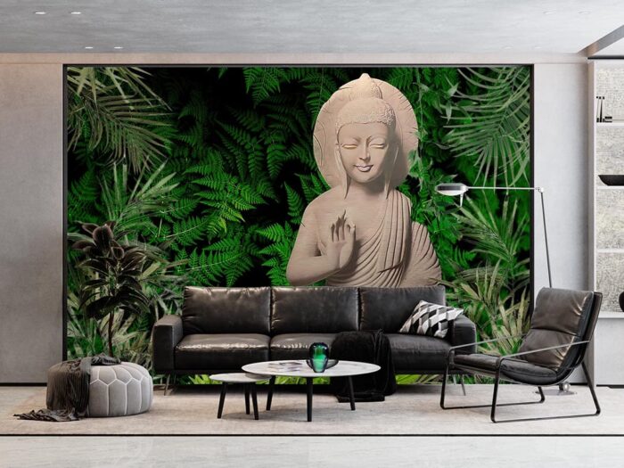 Tropikal bitkiler ve Buda poster duvar kağıdı