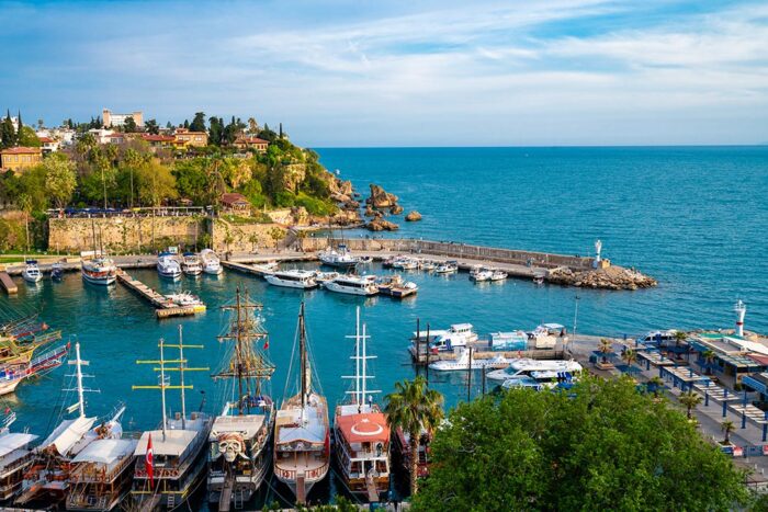 Antalya yat limanına bakış poster duvar kağıdı