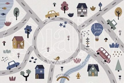 Haritada Yollar Arabalar ve Evler poster