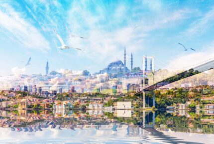 İstanbul manzarası poster duvar kağıdı