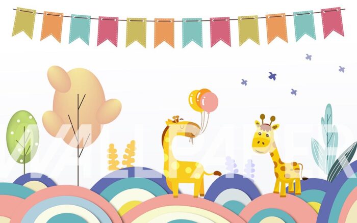 Balonla oynayan zürafalar